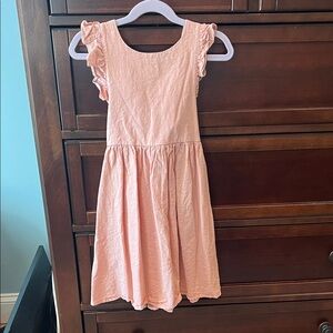 Charming Pink Ruffle Sleeve Kids Dress
